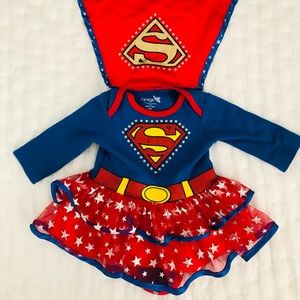 It’s SUPER GIRL! Infant Halloween costume w/ tutu & cape